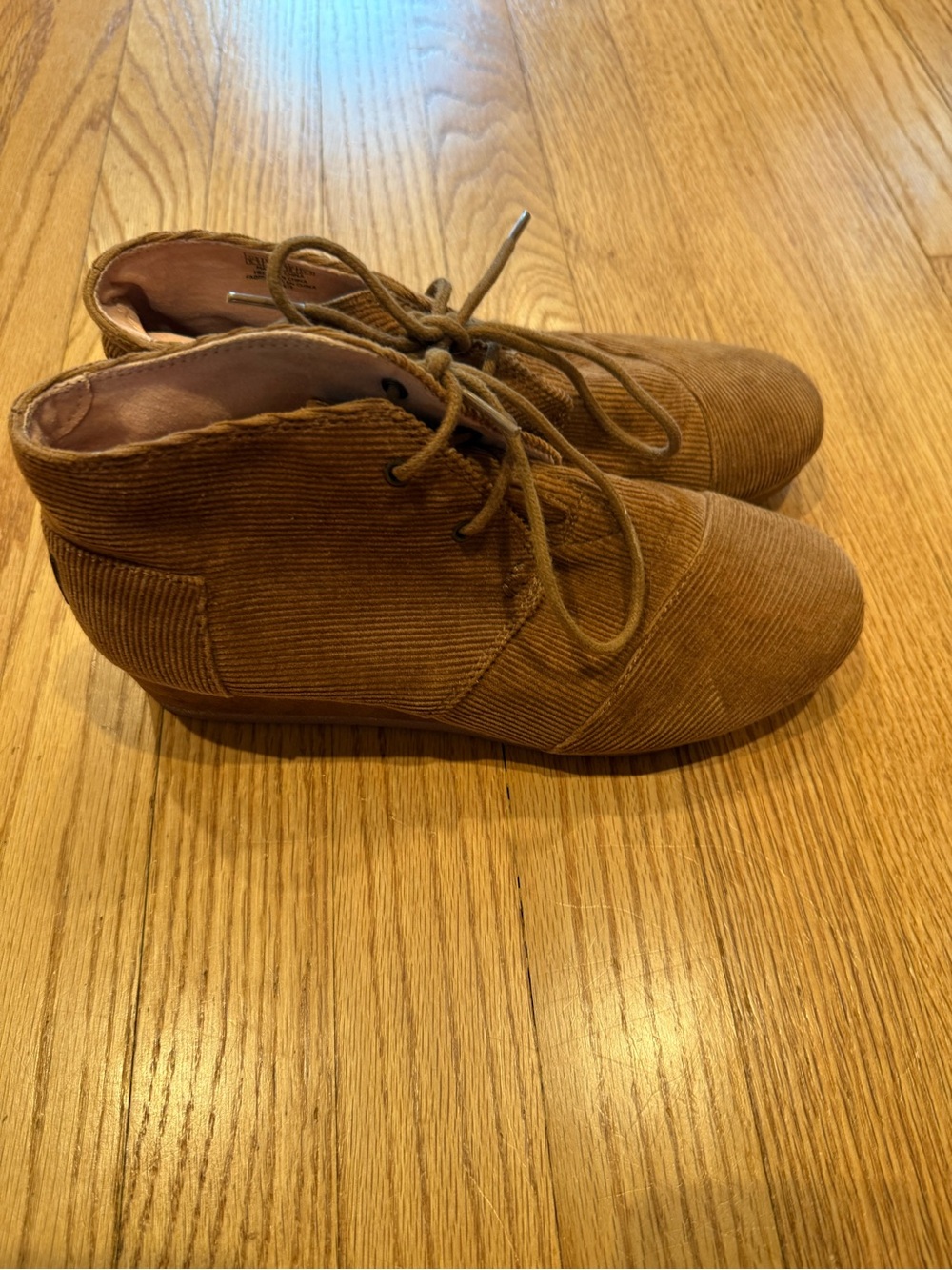 Brown Corduroy Toms wedge Boots - Picture 3 of 6